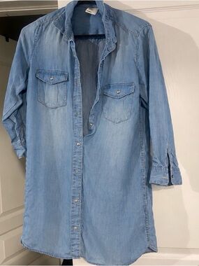 H&M Light Blue Denim Longline dress